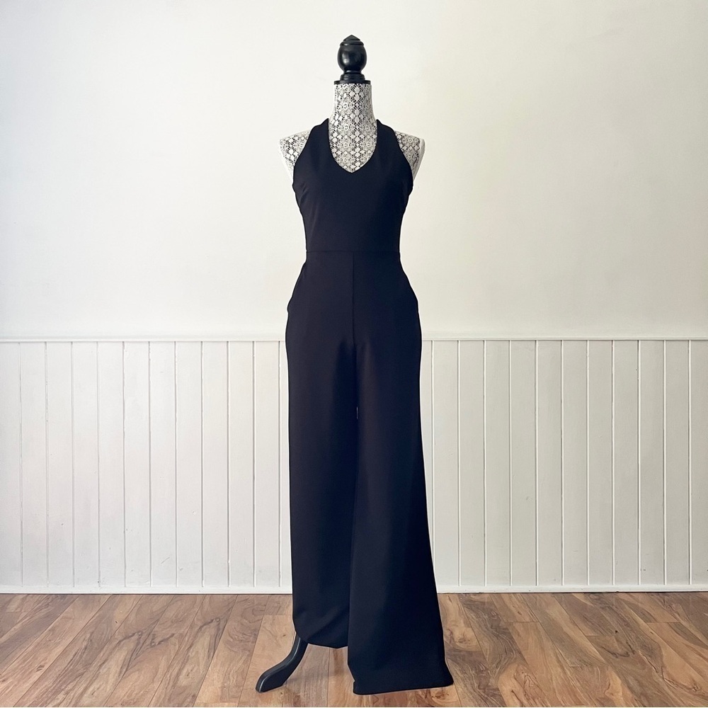 Crystal Sky Halter Neck Sleeveless Wide Leg Jumpsuit Size S